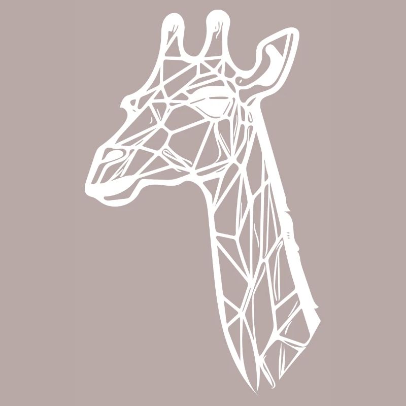 Slender Giraffe Geometric Lines Style