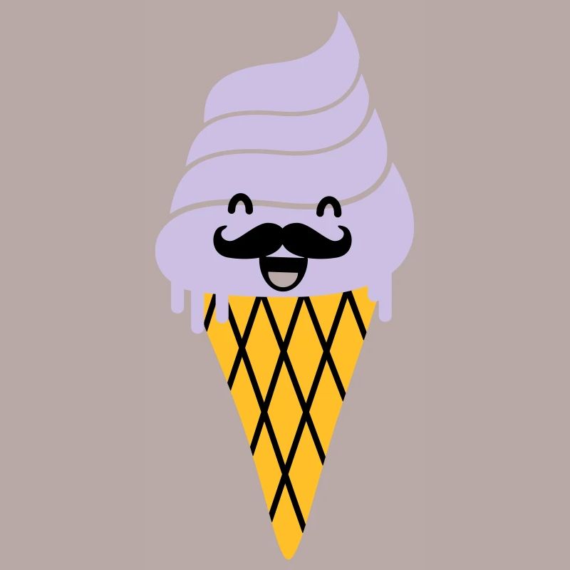 crème glacée avec la moustache - crème glacée à la