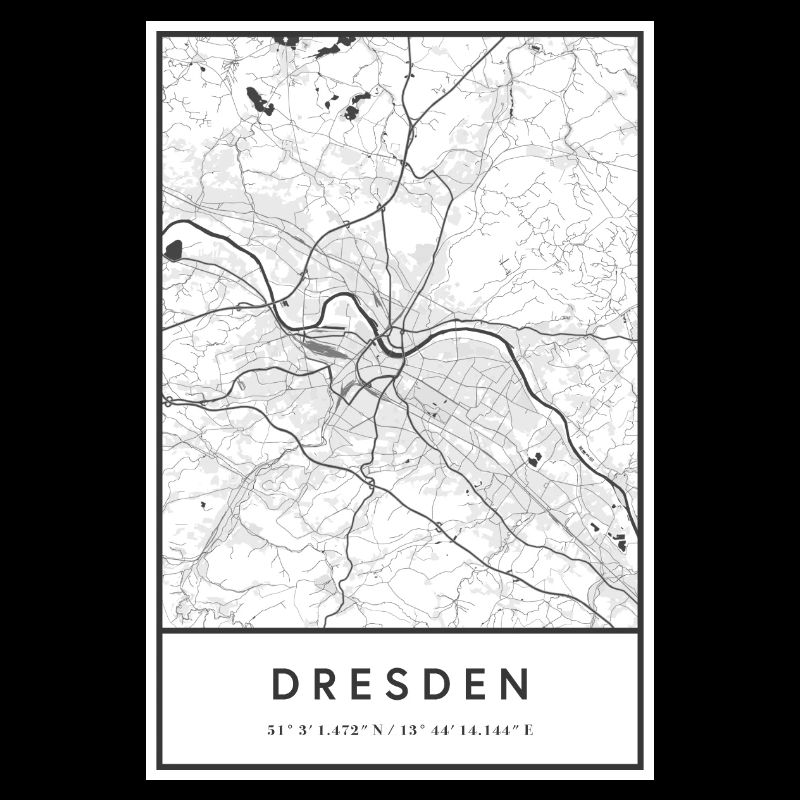 Dresde Carte Plan route Elbe lignes