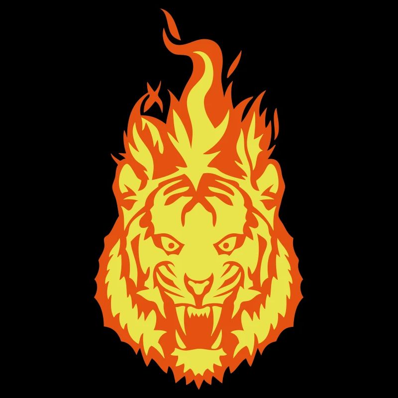 tiger in fire flame 9