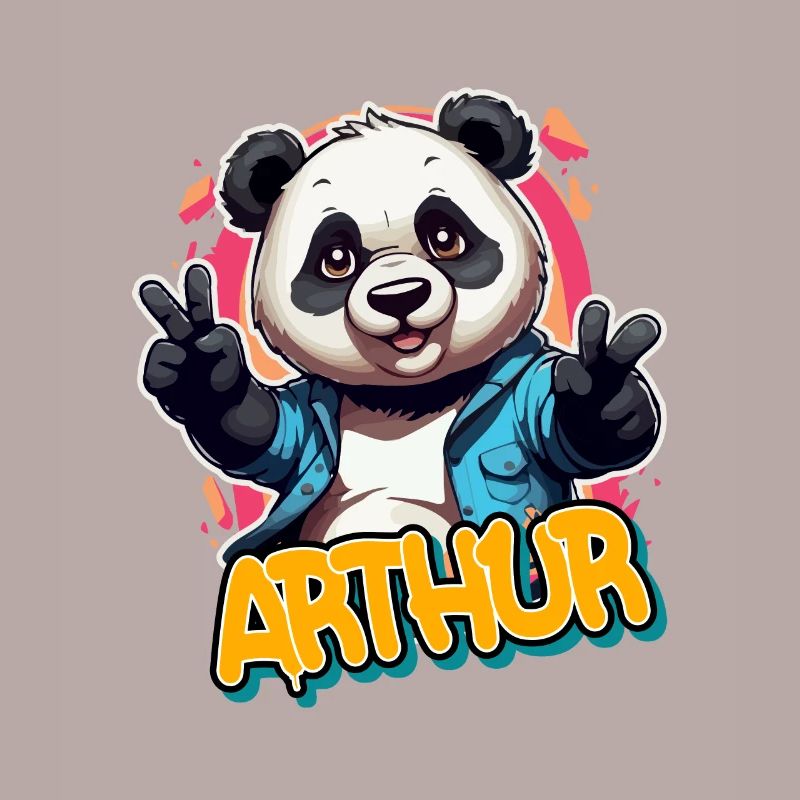 ARTHUR - Handsome boy name with cool panda
