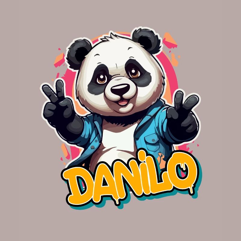 DANILO - Beau nom de garçon avec Cool Panda