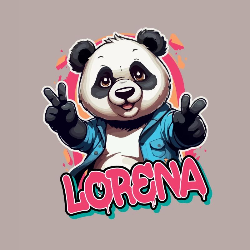 LORENA - Schöner Mädchen Name mit coolem Panda