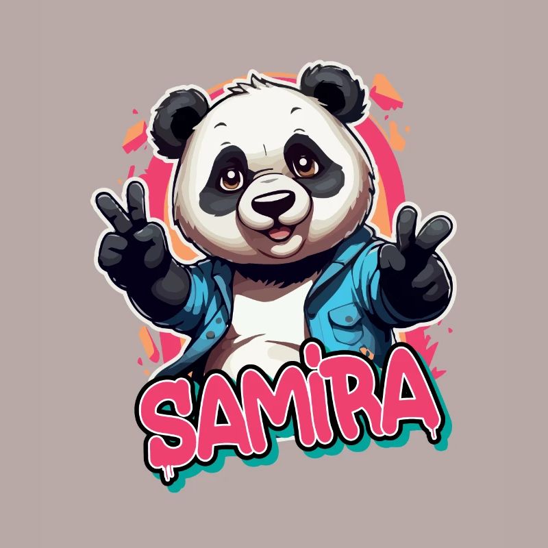 SAMIRA - Schöner Mädchen Name mit coolem PANDA
