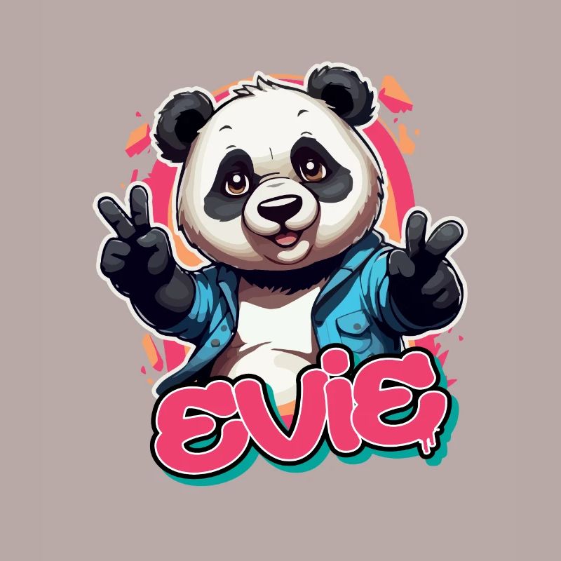 EVIE - Schöner Mädchen Name mit coolem Panda