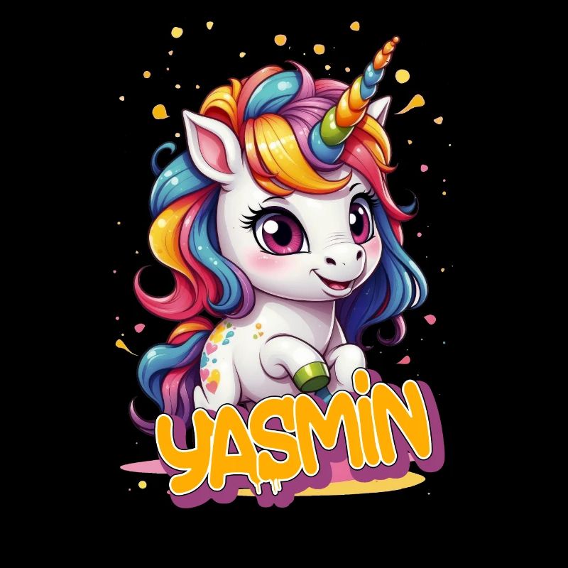 YASMIN - Schöner Mädchen Name mit süßem Einhorn