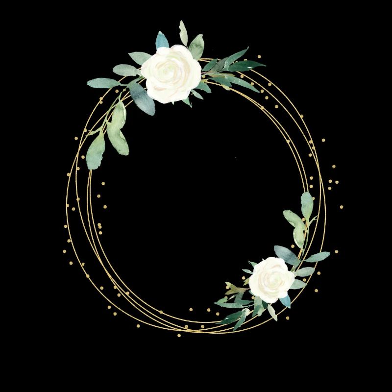 Cercle vert fleurs blanc - personnalisable