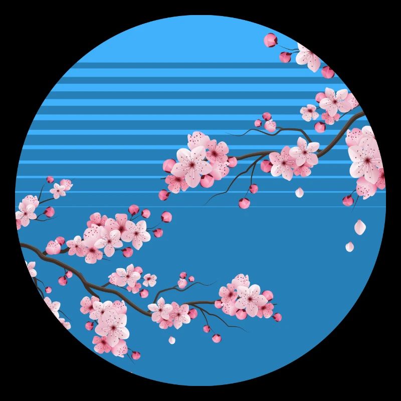Cherry Blossom Japanese Tree Sakura Retro