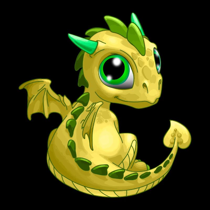 Bébé Dragon Jaune | Mignon bébé dragon jaune