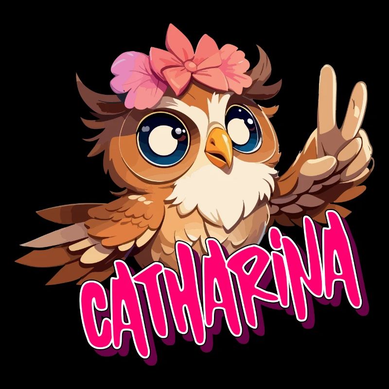 CATHARINA - Schöner Mädchen Name mit süßer EULE