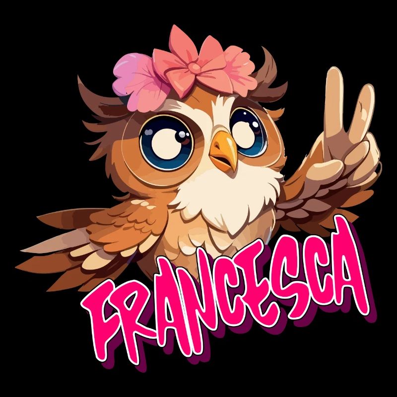 FRANCESCA - Schöner Mädchen Name mit süßer EULE