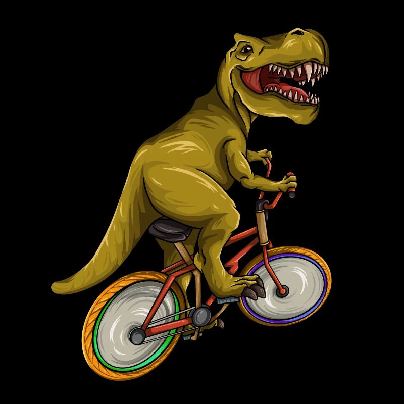 T Rex Riding Bicycle - Lustiger Dinosaurier-Radfahrer