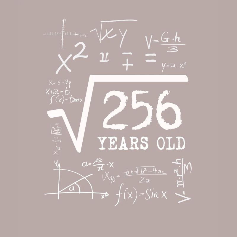 Math Birthday - Root from 256 years old
