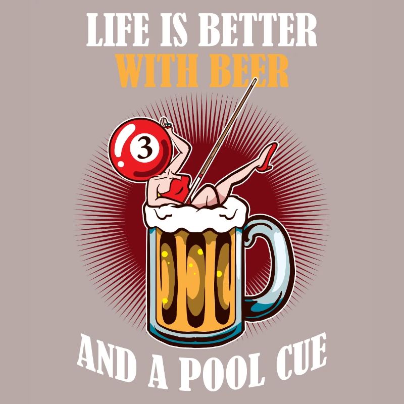 Bière et un cadeau de billard de queue de piscine
