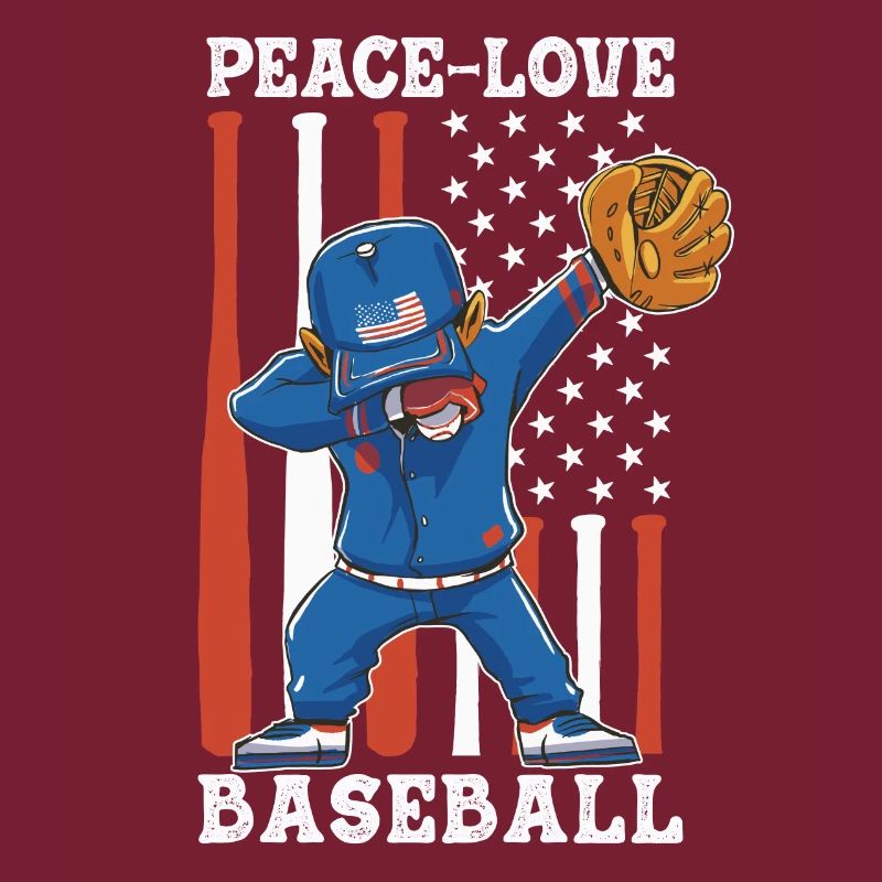 Mädchen Frieden Liebe Baseball