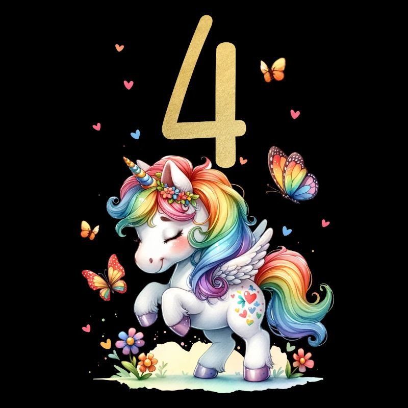 Geburtstag 4 Einhorn Vierter Geburtstag Mädchen 4
