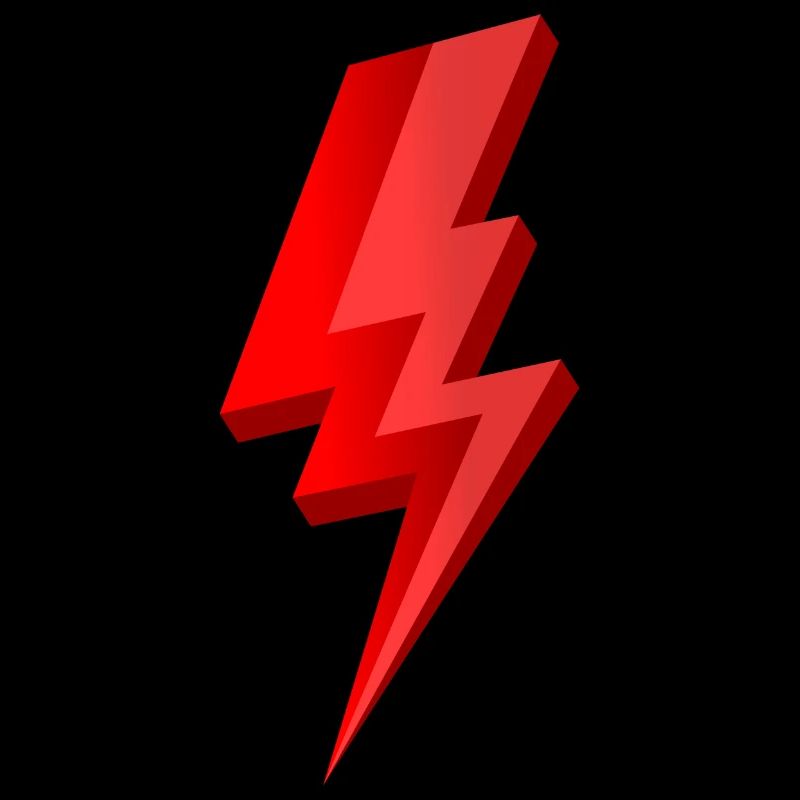 3D red lightning with glossy effect