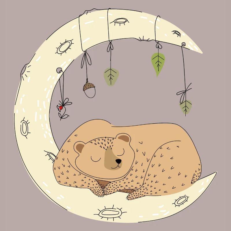 Bear sleeping moon