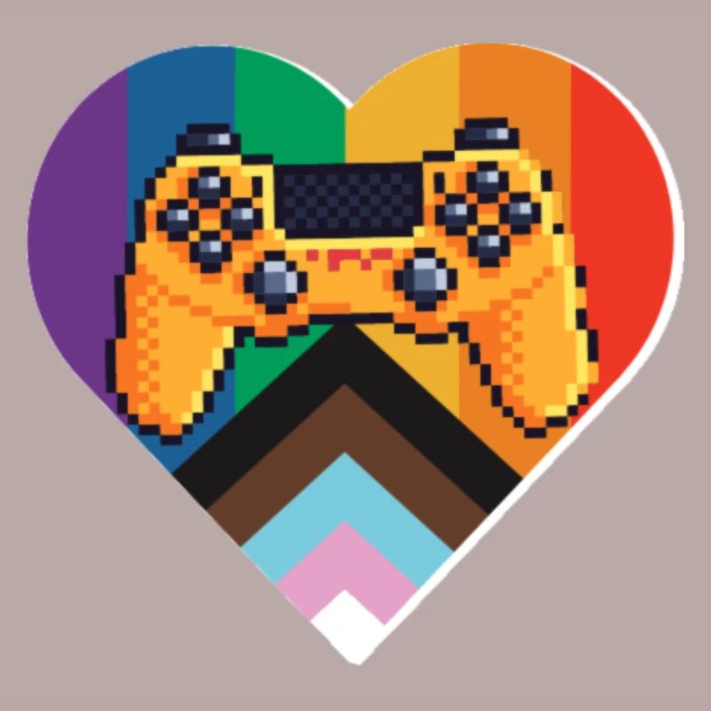 Pixel-Controller Herz im Regenbogen