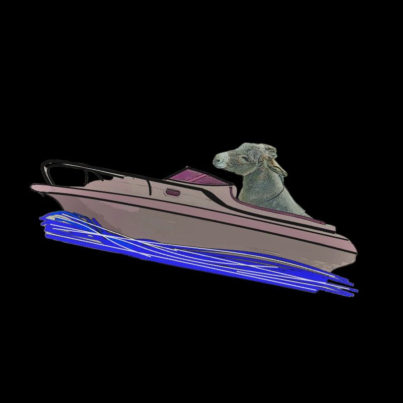 Âne conduit le bateau Âne dans le bateau