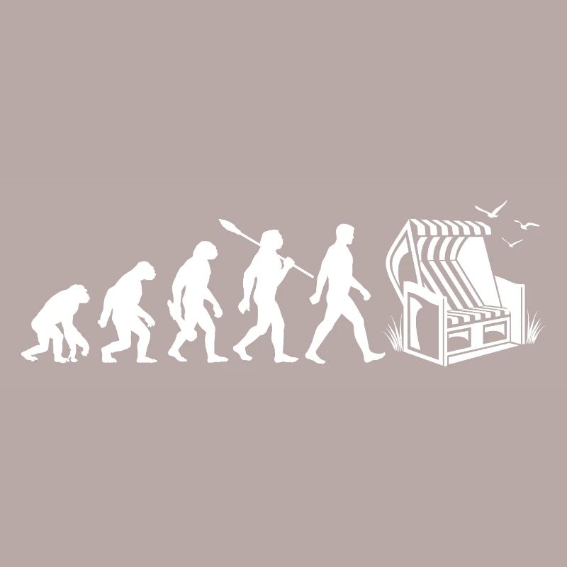 Evolution - Strandkorb - Urlaub - Meer - Möwen