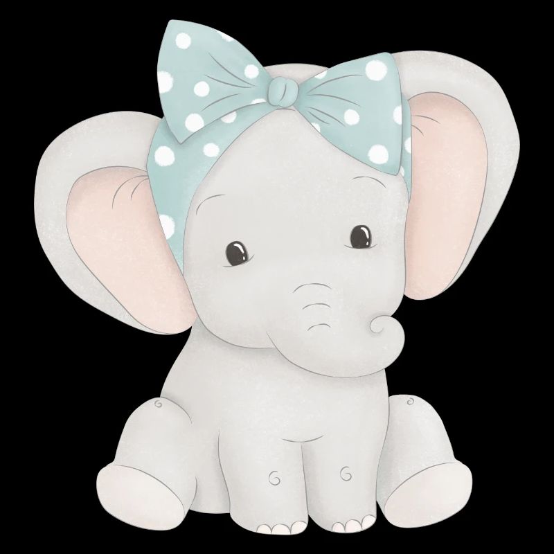 cute elephant with bow