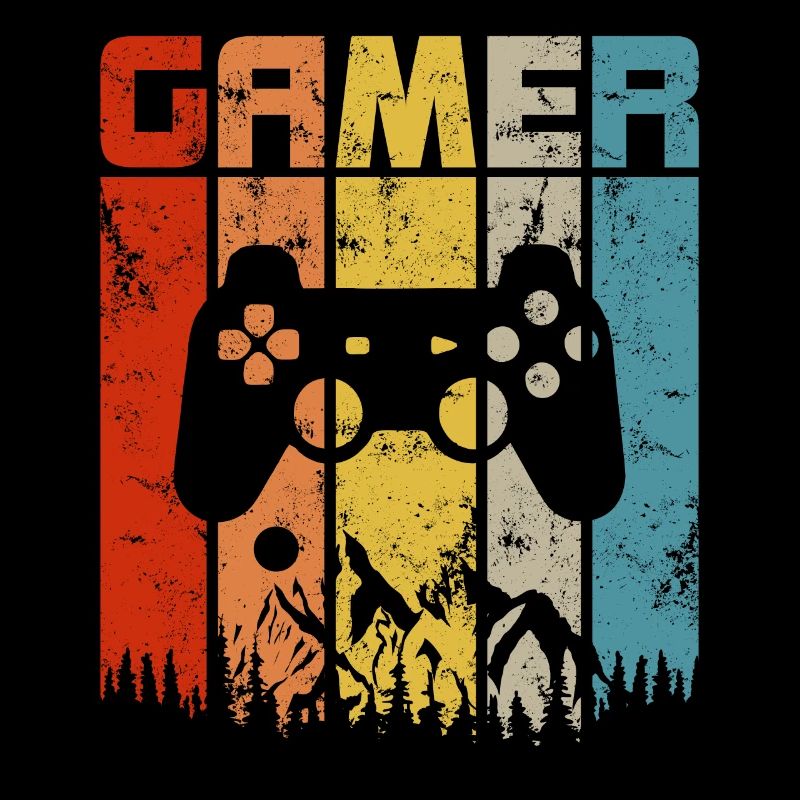 Vintage Video Gamer Gift Game Controller Retro Sun