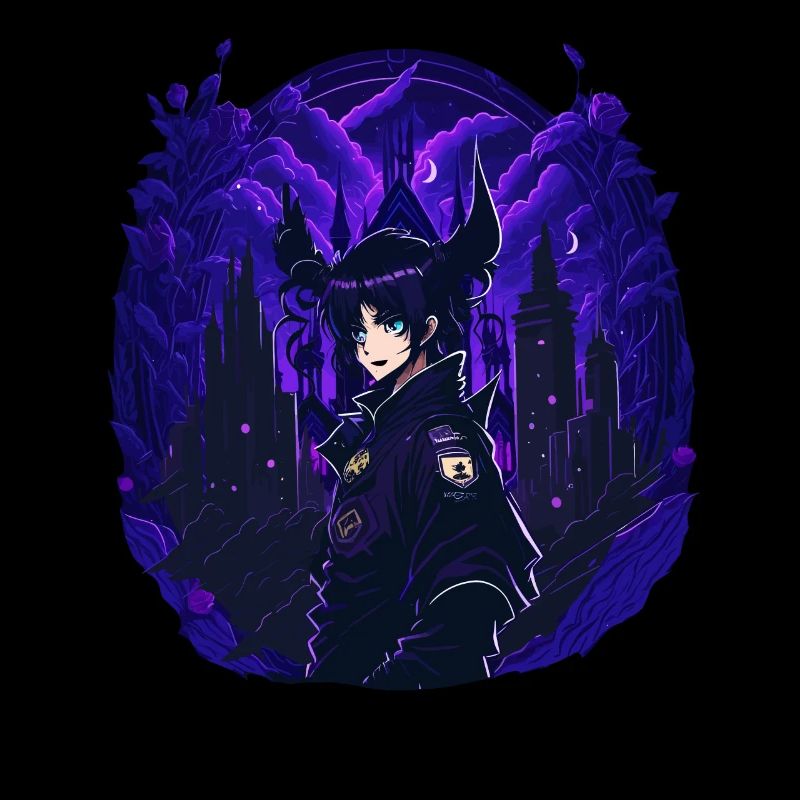 Goth Anime Girl dark night