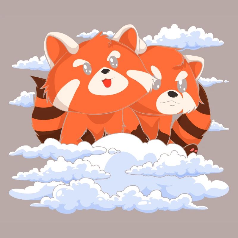 Mignon Zoo Animal Gift Clouds Red Panda