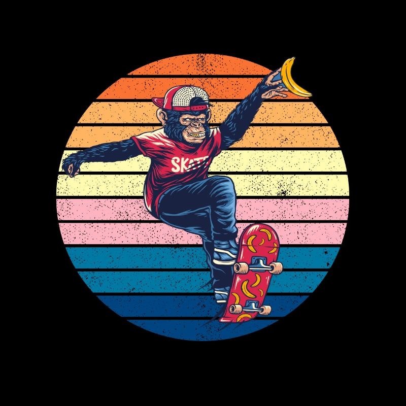 Affen Gorilla Skateboard Angst