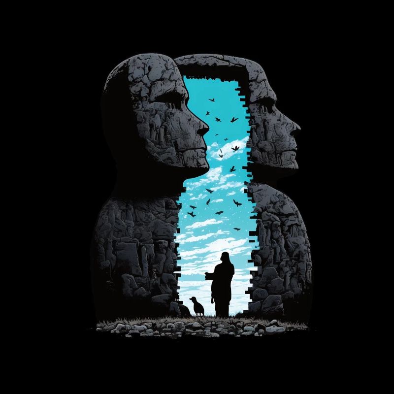 Statue de tête de Rapa Nui Moai Île de Pâques