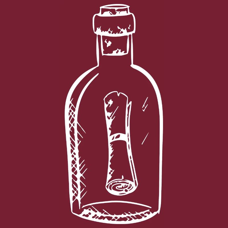 Message dans une bouteille dessinée à la main