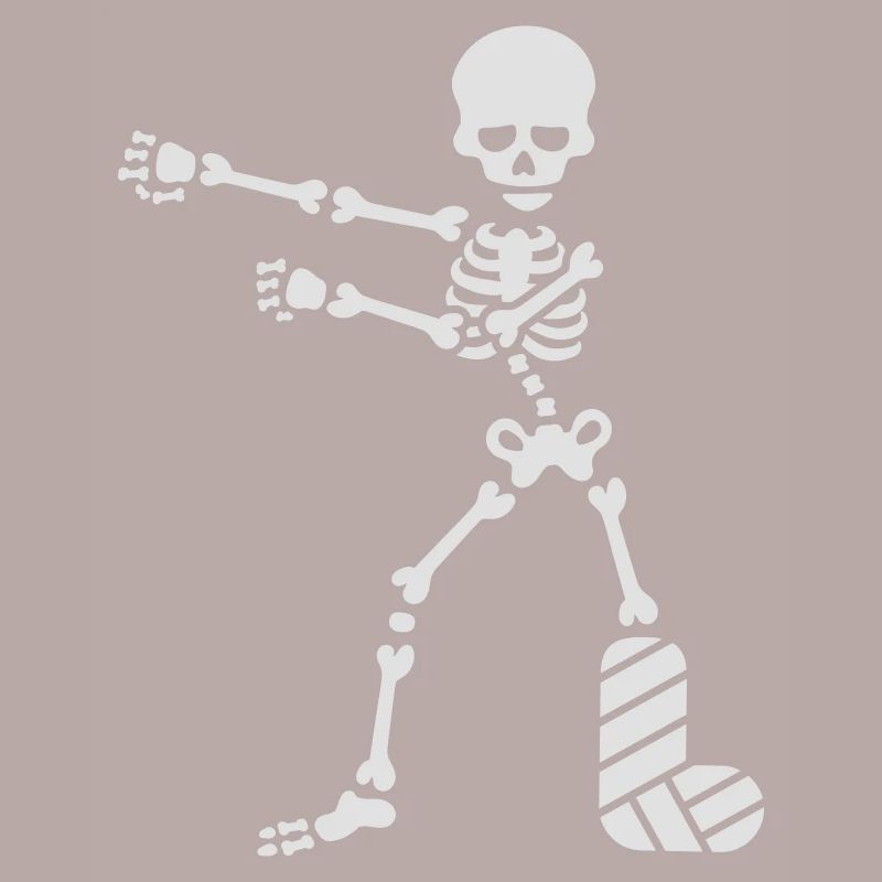 Gebrochenes Bein Gips Skelett floss dance flossing