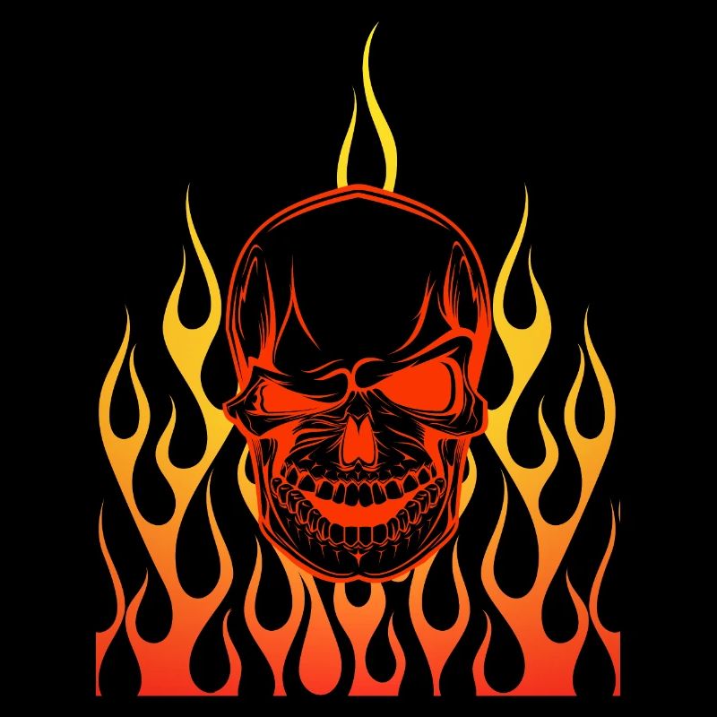 Skull in Flames Design