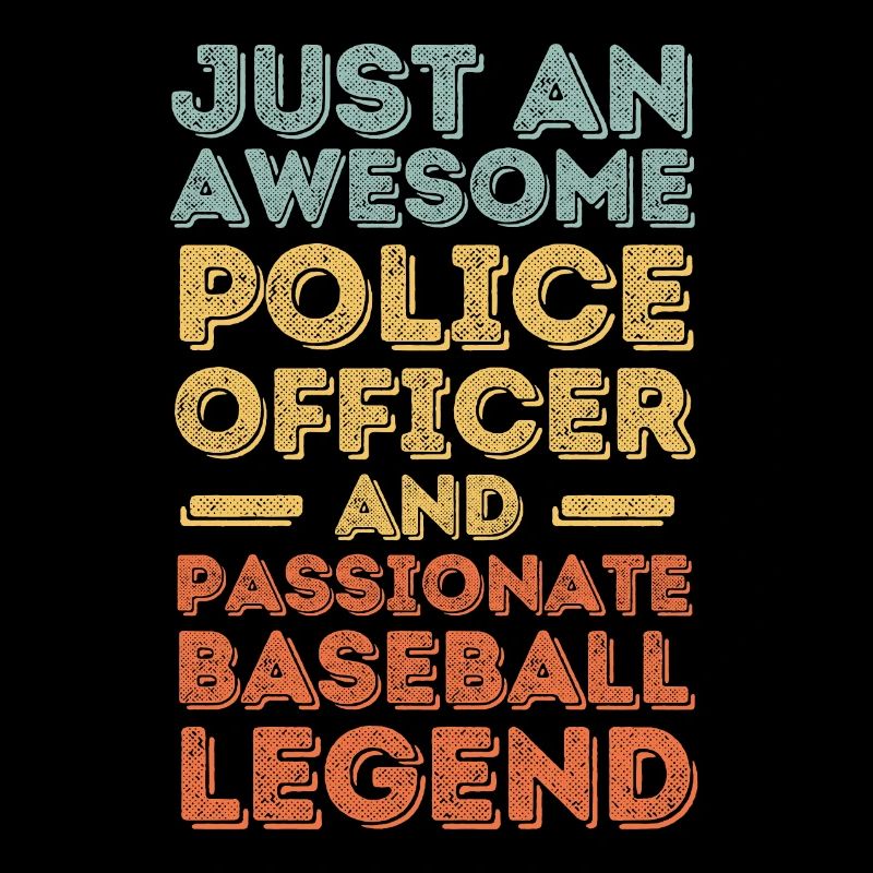 Policeman baseball retro