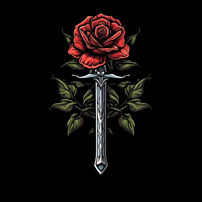 Rote Rose Goth Schwert