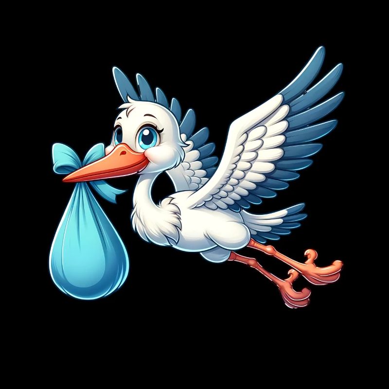 Cigogne heureuse avec bébé