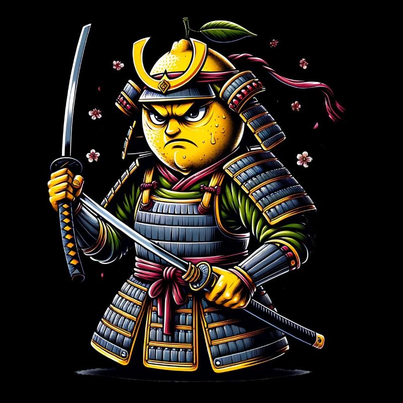 Angry Samurai Lemon Warrior Artwork