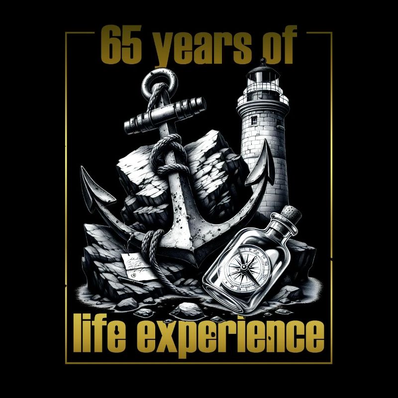 Anchor Lighthouse Compass 65th Birthday Idea