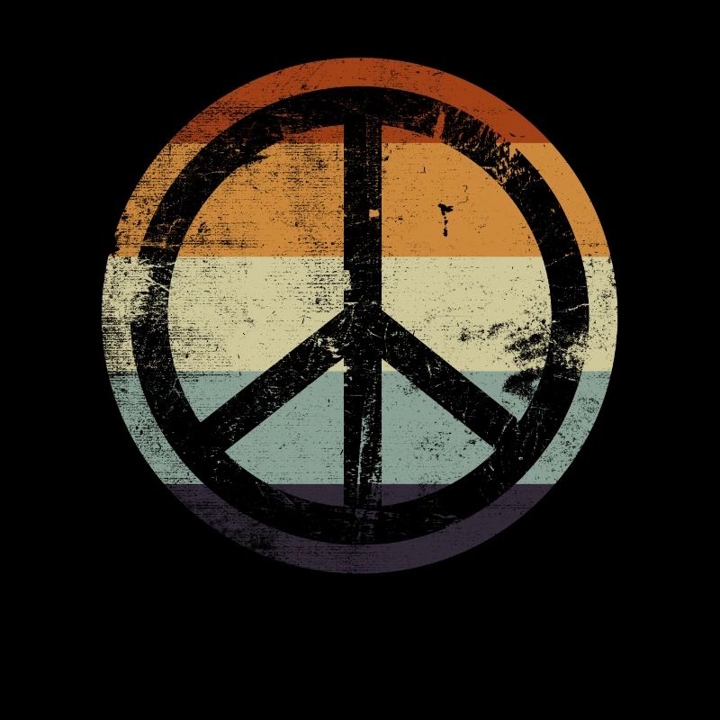 Retro Design Friedenszeichen Peace Zeichen