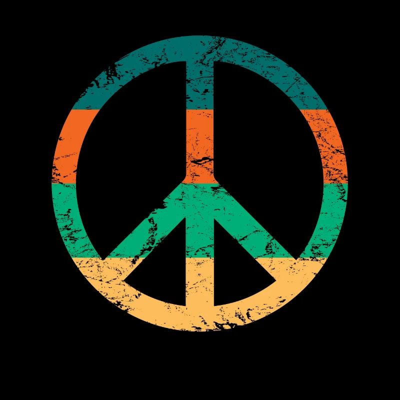 Retro Design Friedenszeichen Peace Zeichen