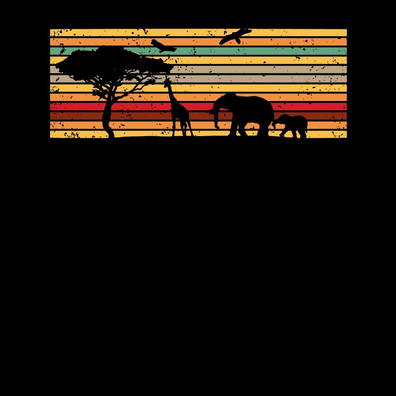Éléphant d'Afrique girafe vintage