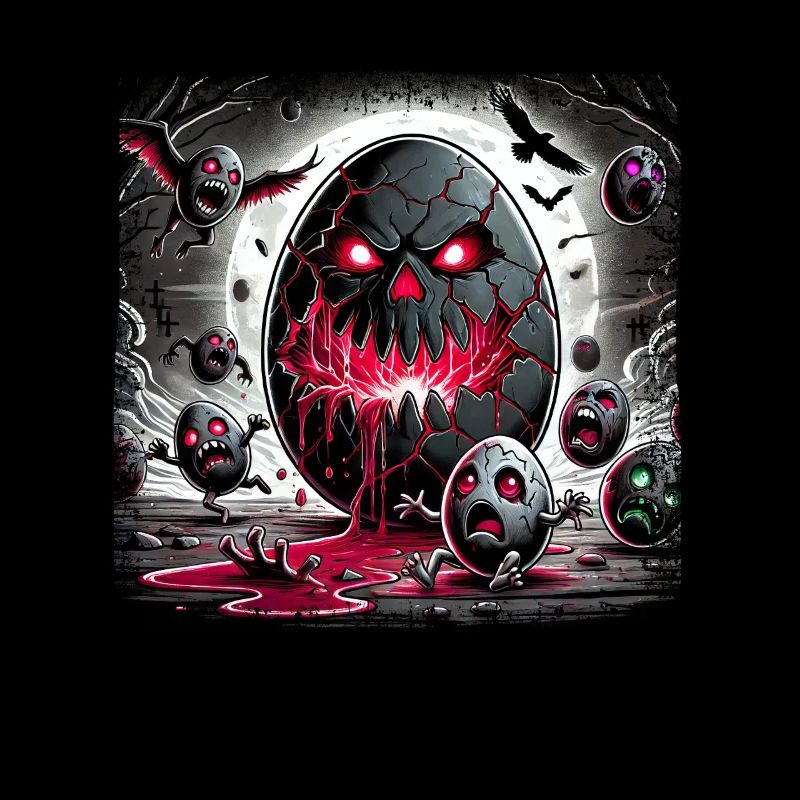 Horror Easter Egg Demonic Zombie Full Moon
