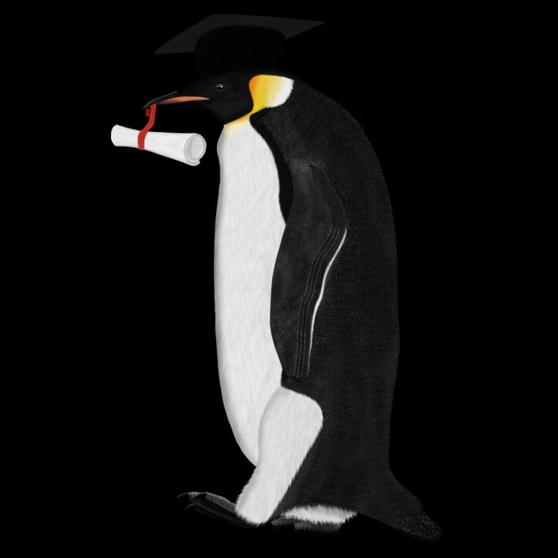 Pinguin Vogel Abschluss Schule Doktorhut Biologe