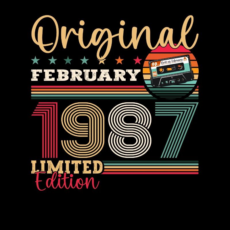 38. Geburtstag Geschenk Mann Original Februar 1987