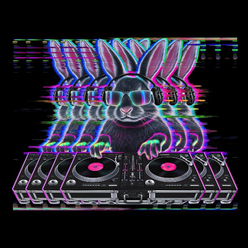 Cyberpunk Neon Beat DJ Rabbit