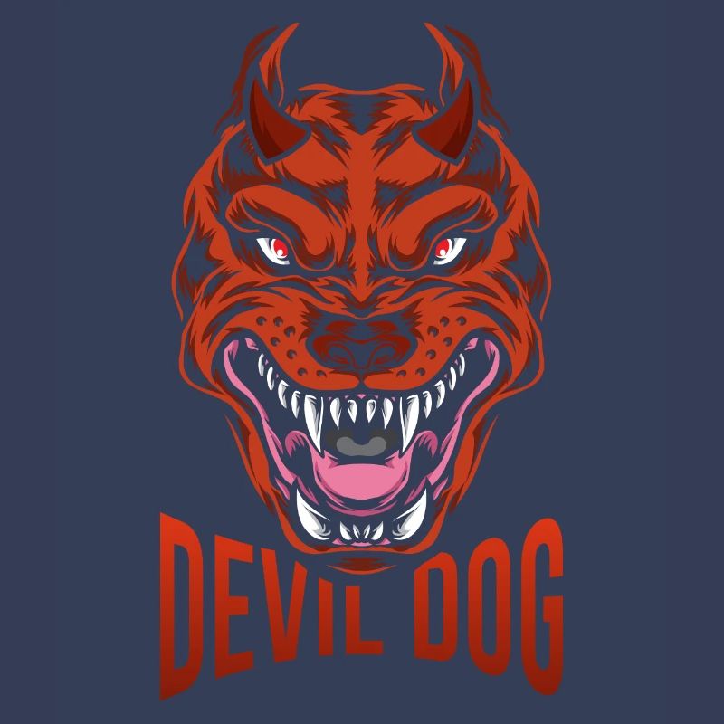 Devil dog with sharp teeth