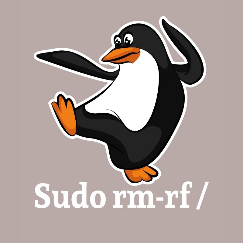 Tux Linux Pinguin Sudo Rm Rf | Computerfreak Hack