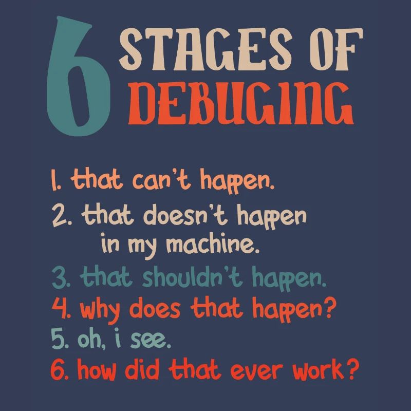 Funny Stages Of Debugging Developer Programmer