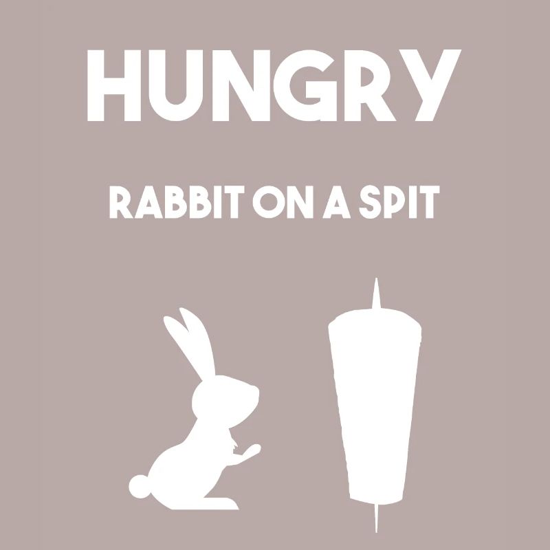 Rabbit on a spit withe